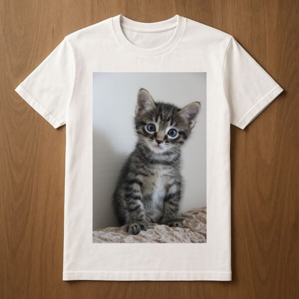 T-shirt with a curious cat