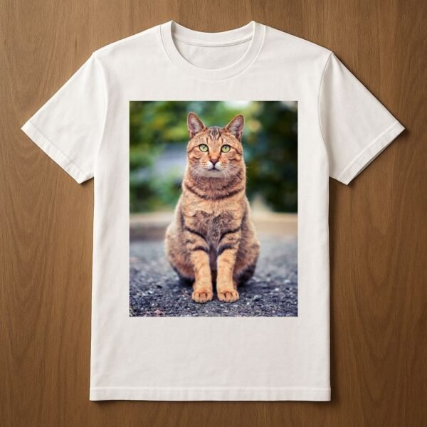 T-shirt with a focused cat