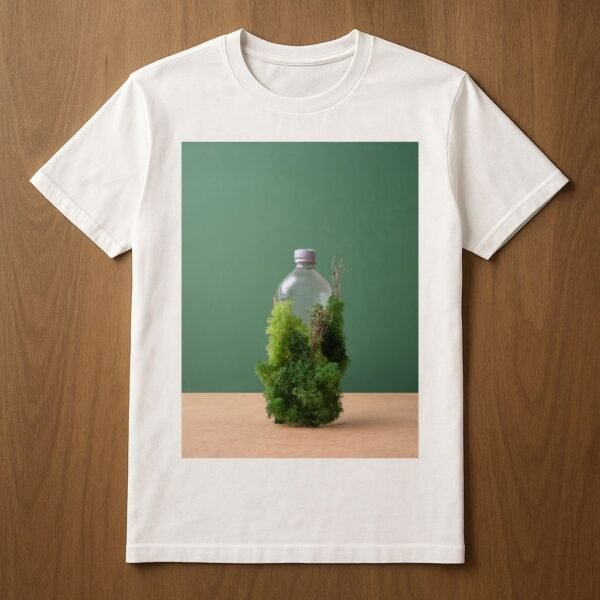 T-shirt with mossy bottle